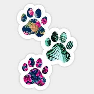 Tropical Paw Print Trio Sticker